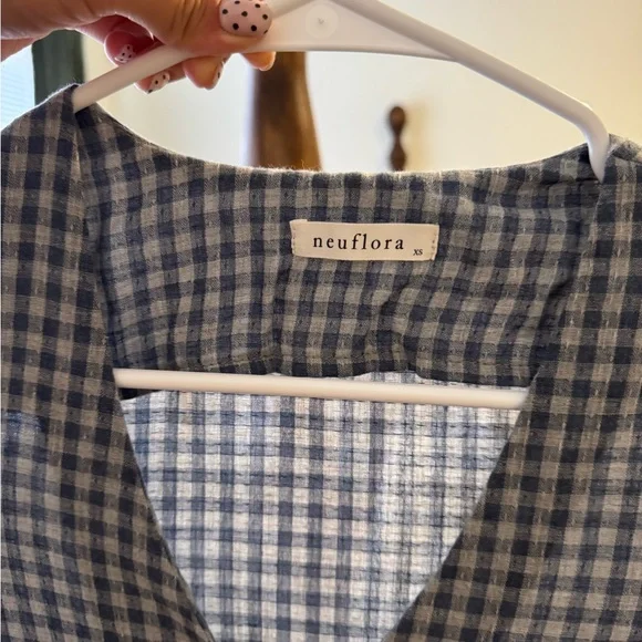 Classic Blue Checkered Midi Dress - Picture 4 of 6